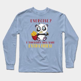 Extra Fries Panda Long Sleeve T-Shirt